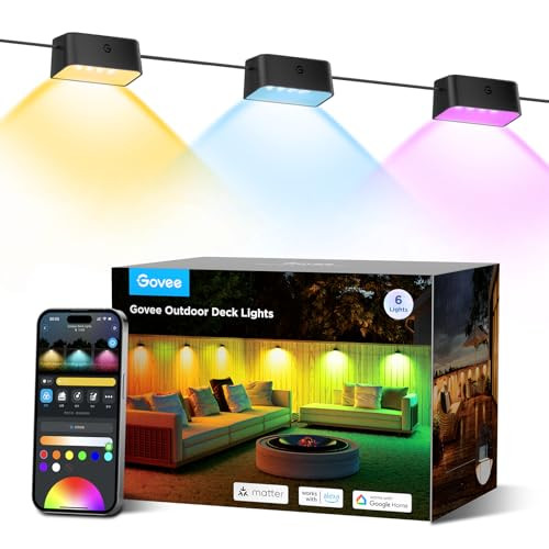 6 Pack of Govee Outdoor Deck Lights, 32.8'