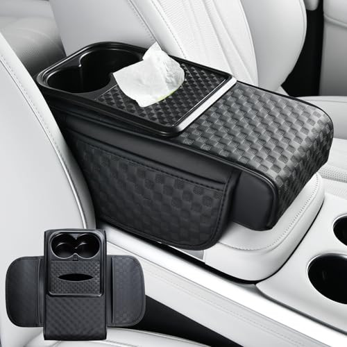 Car Center Console Armrest Cover with Soft Leather
