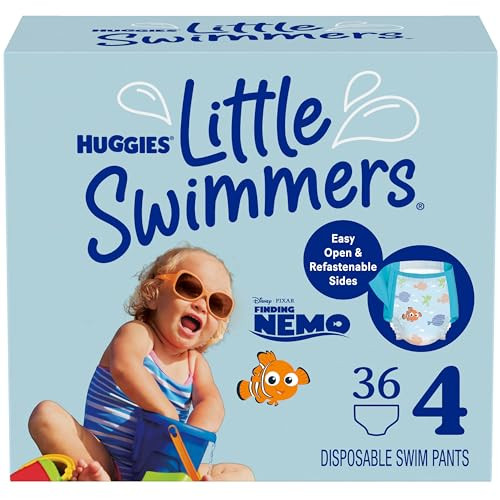 Huggies Little Swimmers Disposable Swim Diapers, Size 4 (24-34 lbs), 36 Ct