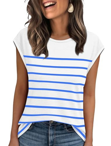 Striped Cap Sleeve Tops