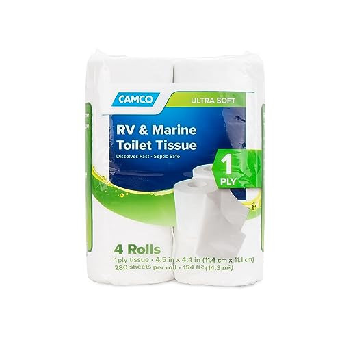 Camco Marine & RV 1-Ply Toilet Paper Rolls 4-Pack