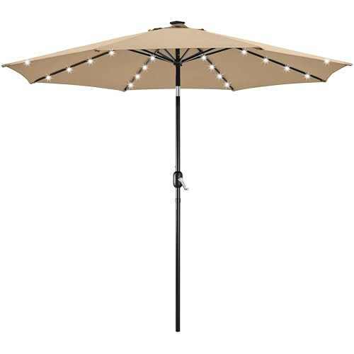 Yaheetech 10FT Solar Powered Patio Umbrella