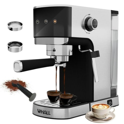 WHALL Touchscreen Espresso Machine 20 Bar with Milk Frother Steam Wand