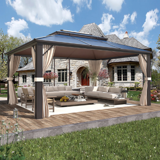 Erommy Aluminum Patio Hardtop Gazebo