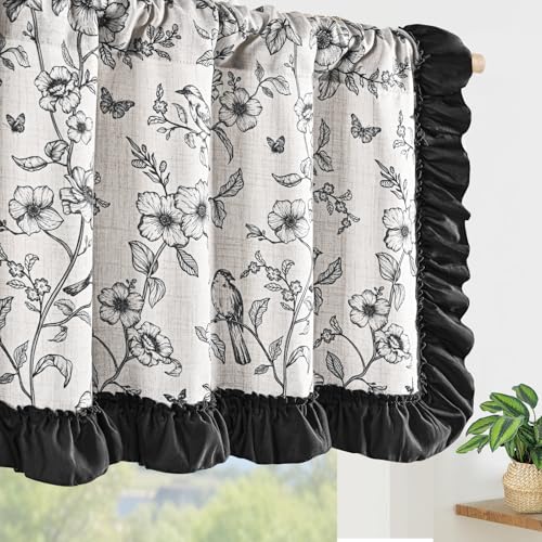 Yinhua Floral Farmhouse 52" x 18" Light-Filtering Window Valance