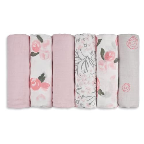 LYRICHOM BABY Muslin Baby Receiving Blankets--6 Pack