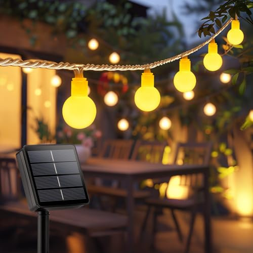 19.6',  60 LED Waterproof Outdoor Globe Solar String Lights