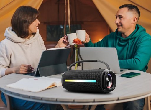 Portable Bluetooth Speaker with Colorful Flashing Lights