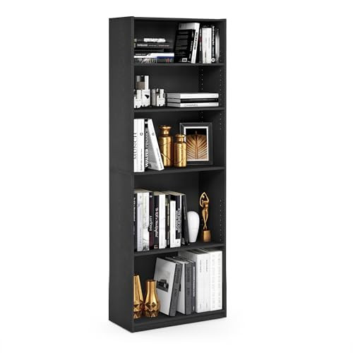 Furinno 5-Tier Book Shelf with Adjustable Shelves