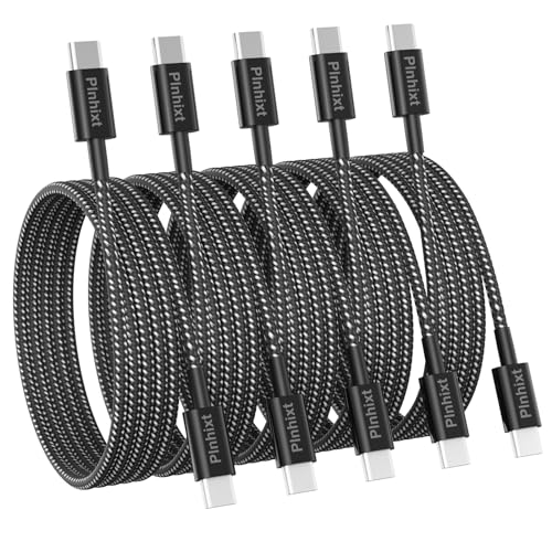 Plnhixt 5-Pack 6-ft 60W USB 2.0 USB-C to USB-C Charge & Data Transfer Cables Deal