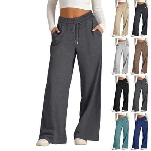 Women's Wide Leg Baggy Flowy Tall Loose Fit Athletic Sweatpants