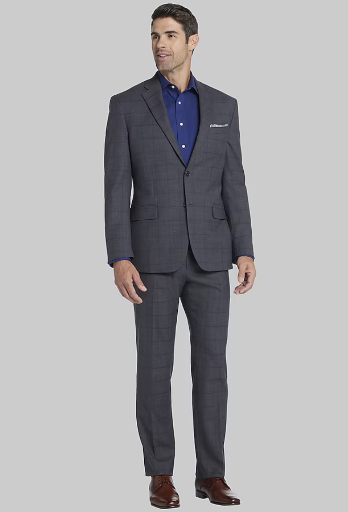 Jos. A. Bank Men's Tailored Fit Windowpane Plaid Suit