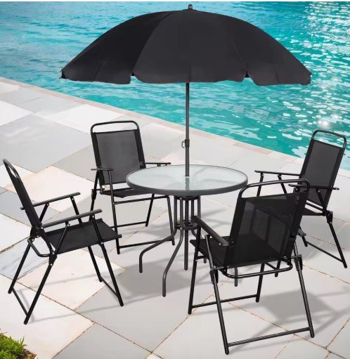 6-Piece Patio Dining Set with Umbrella