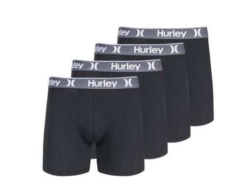 Hurley Men's 4-Pack Solid Boxer Brief