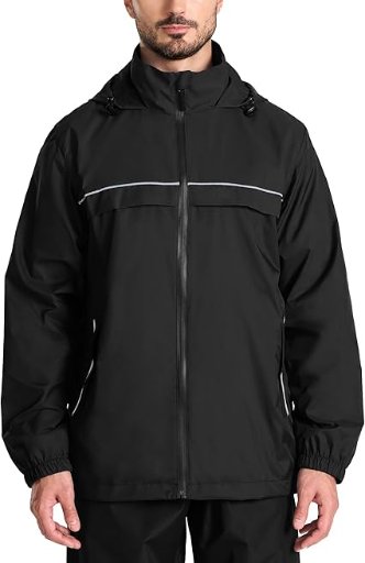 Men’s Rain Jacket With Hidden Hooded