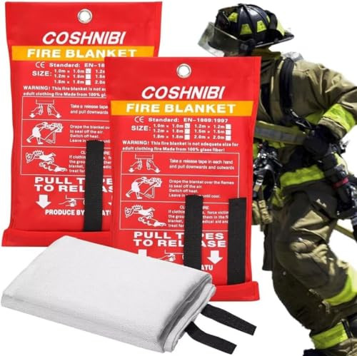 COSHNIBI Emergency Fire Blanket 2-Pack