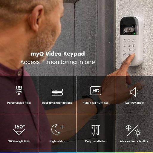 myQ Smart Garage Door Video Keypad