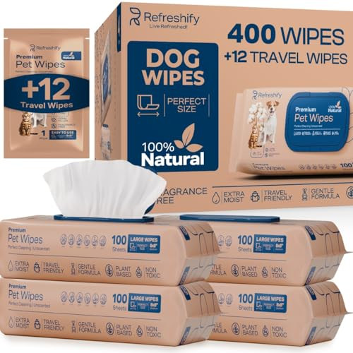 412 Count Hypoallergenic Pet Wipes (Unscented)