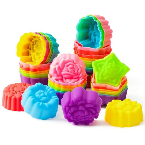 2" Silicone Cupcake Molds, 42-Pack