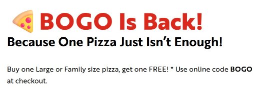 Papa Murphy's BOGO Pizza