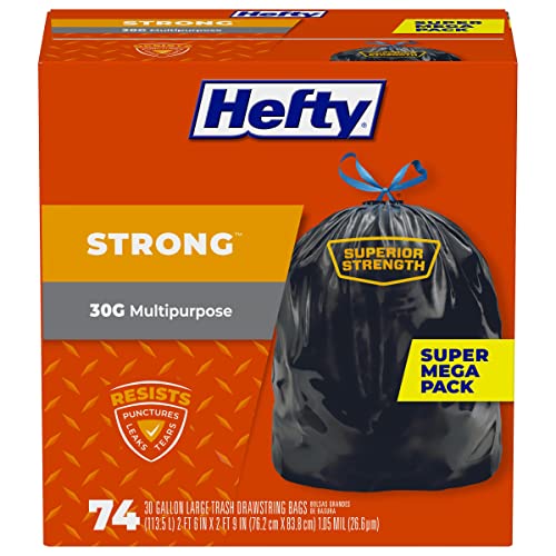 Hefty Strong 30-Gallon Large Trash Bags 74-Count Deal
