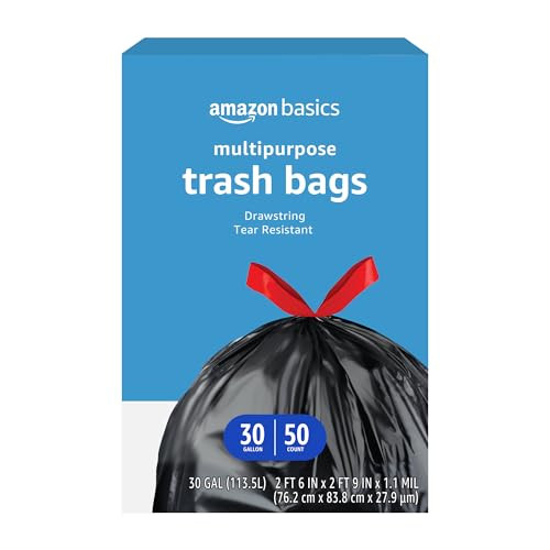 Amazon Basics Tall Kitchen Drawstring Trash Bags