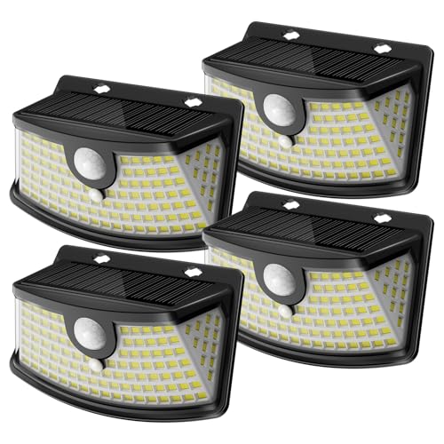 Aootek 120-LEDs Solar Motion Sensor IP65 Lights 4-Pack (Daylight White)
