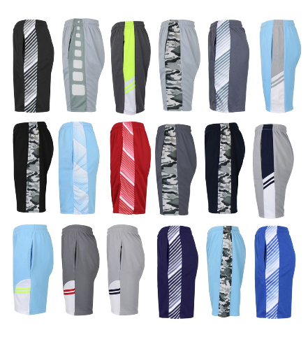Assorted Moisture-Wicking Performance Active Mesh Shorts (5-Pack)