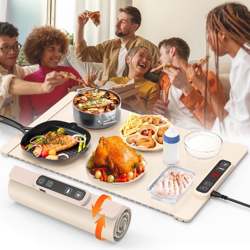 Electric Food Warming Tray with Adjustable Temperature