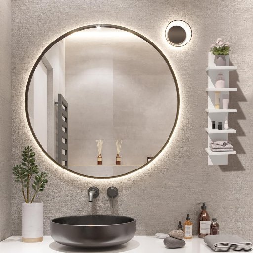 Bloddream 5 Tier Wall Vertical Column Floating Shelf Storage