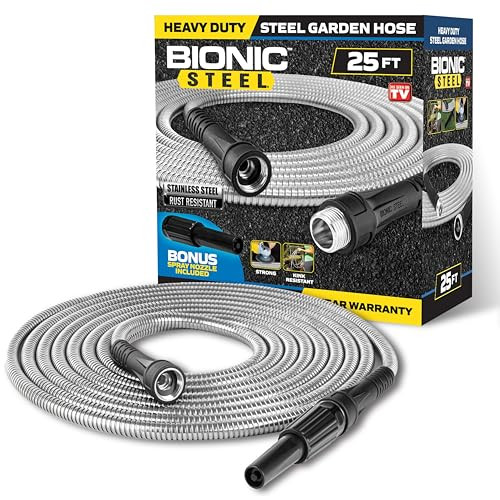Bionic Steel Metal Garden Hose with Nozzle
