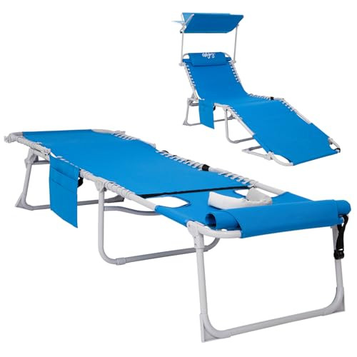 WEJOY 3 in 1 Tanning Chair with Face Hole & Canopy