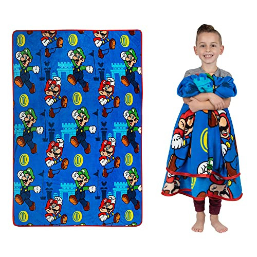 Franco Kids Bedding Super Soft Plush Throw Blanket (Super Mario)