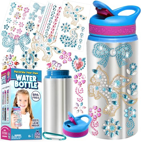 Purple Ladybug Gemstone Decorating Kit w/ 20-Oz Water Bottle & 4 Sticker Sheets