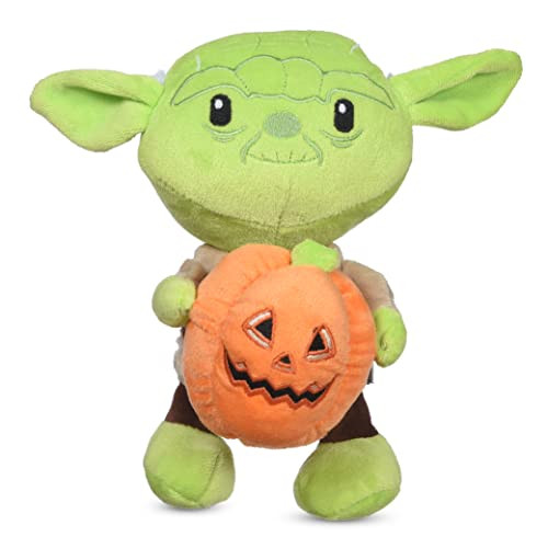 STAR WARS 9" Halloween Yoda Pumpkin Squeaky Plush Pet Toy