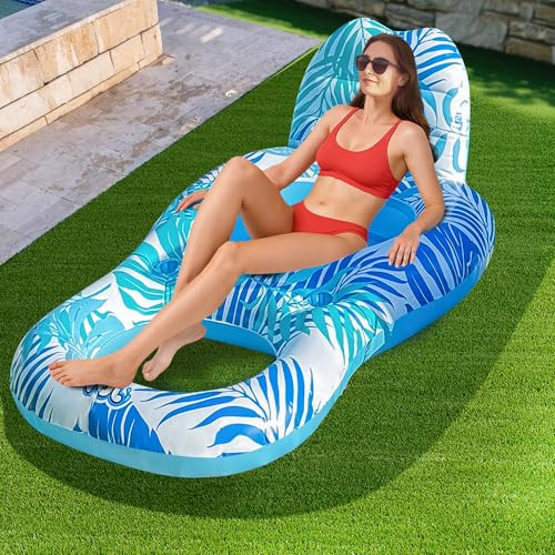 Inflatable Chair Lounger Floaties with Drink Holder