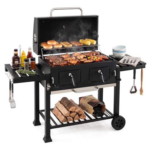 61.5" Heavy Duty Charcoal Grill with 2 Adjustable Charcoal Trays