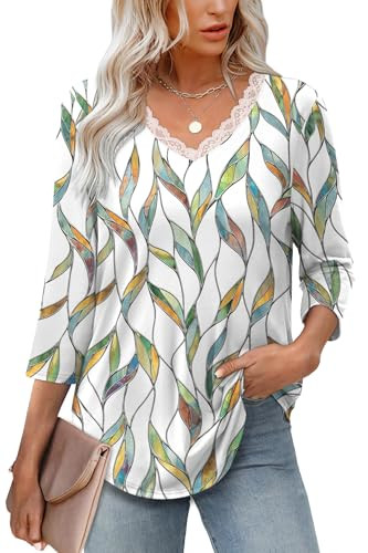 Wiholl 3/4 Length Sleeve Tops  