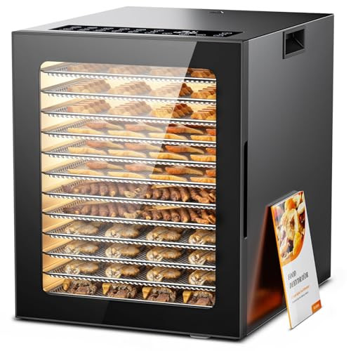 Food Dehydrator with 12 Racks & Stainless Steel Trays