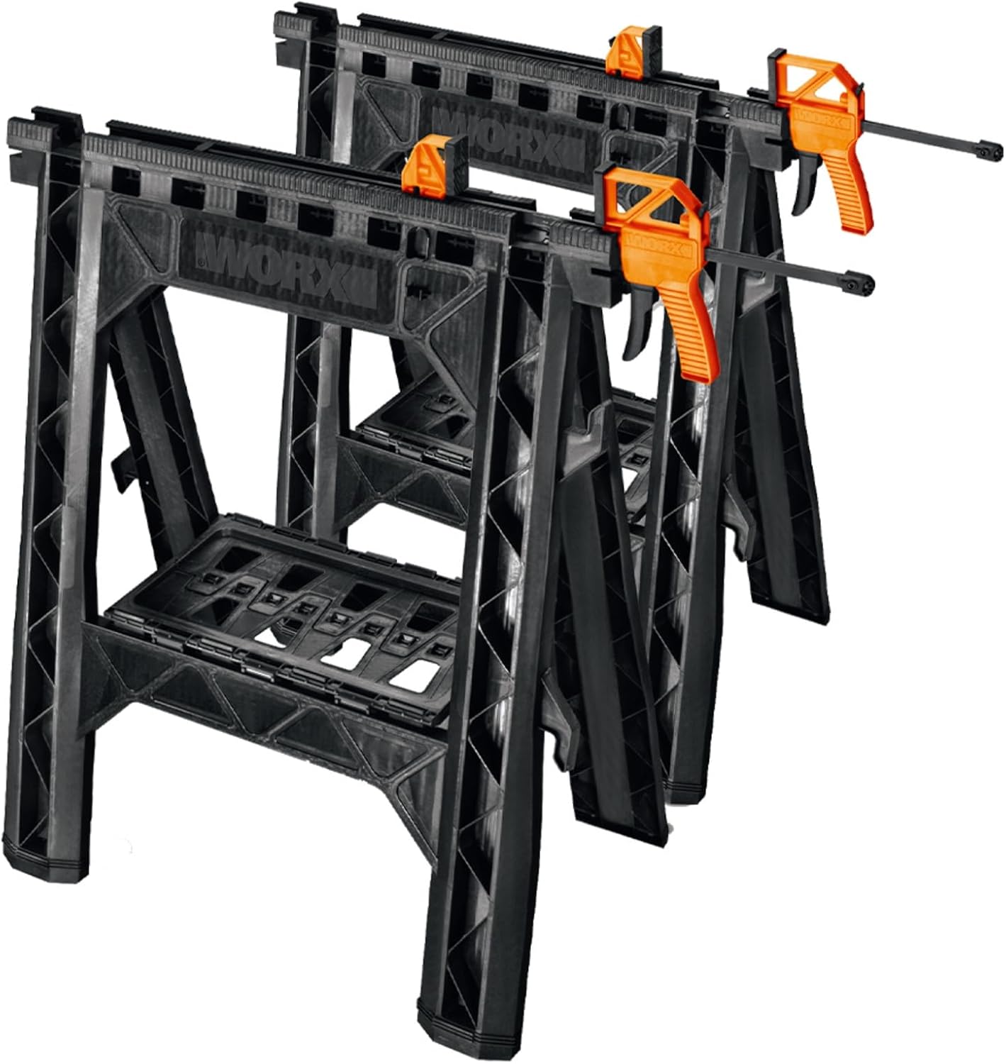 2-Pack Worx Clamping Sawhorses with Bar Clamps