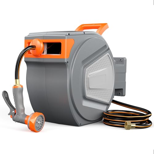 OLIXIS Automatic Retractable Garden Hose Reel 100' x 0.5"