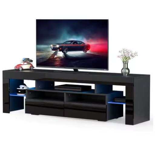 LED TV Stand with 20 Color Lights and Storage
