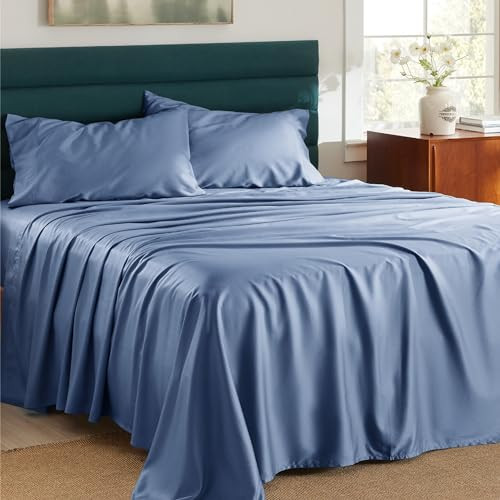Bedsure 4 PC King Size Lyocell Cotton Sheet Set