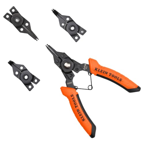 Klein Tools 6-in-1 Convertible Snap Ring Pliers Set w/ 4 Interchangeable Heads