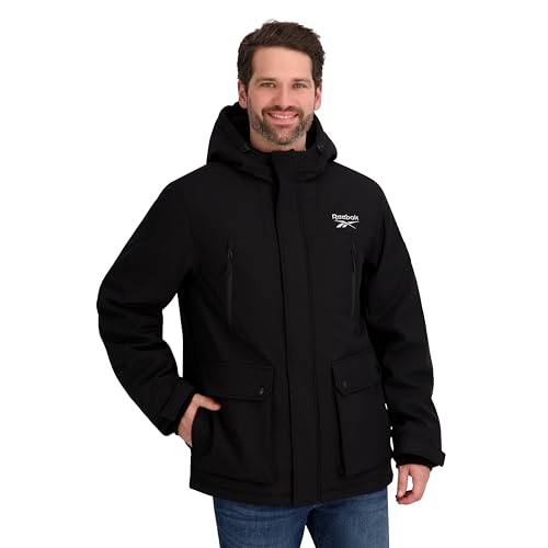 Reebok Men's Insulated Softshell Winter Jacket (Large; Black)