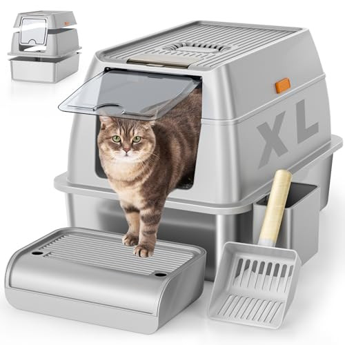 OKSOTY Stainless Steel Cat Litter Box