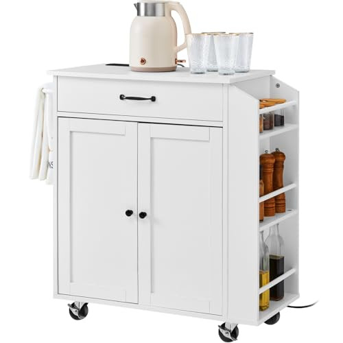 Mobile Storage Cart with Cabinet