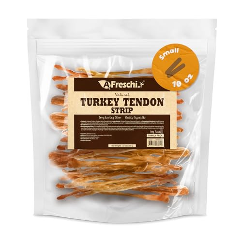 Afreschi Sourced Natural Turkey Tendon Strip, Hypoallergenic Dog Chews