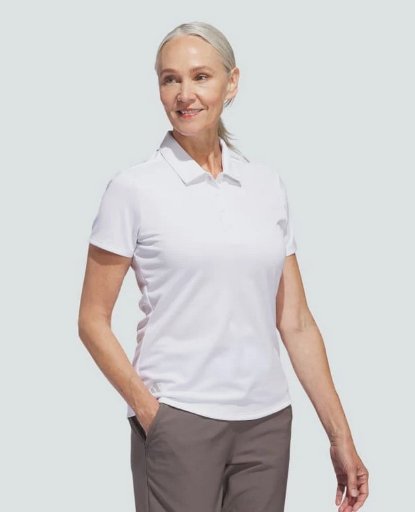 adidas Women's Solid Performance Short Sleeve Polo Shirt