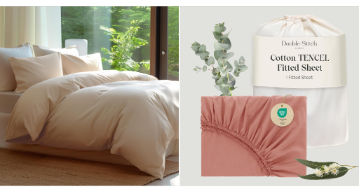Double Stitch Tencel Bedding Set & Fitted Sheet